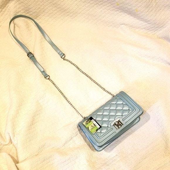 LAST ONE!-NWT Badgley Mischka Quilted Blue Crossbody - Picture 3 of 12